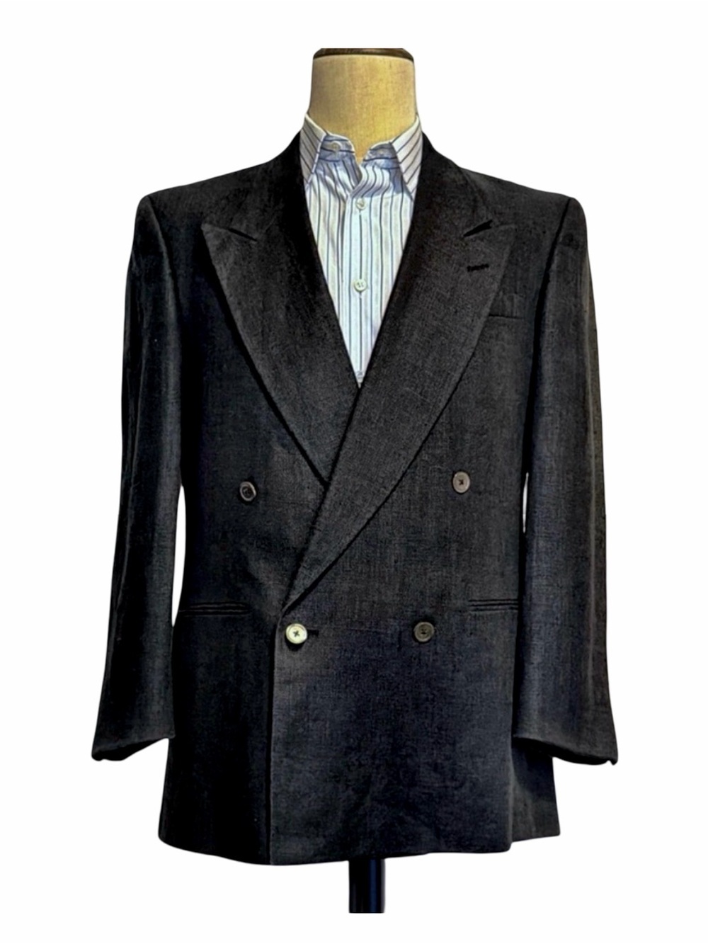 Perry Ellis Portfolio Double Breasted Sport Coat | Dark Charcoal | Made in USA